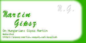 martin gipsz business card